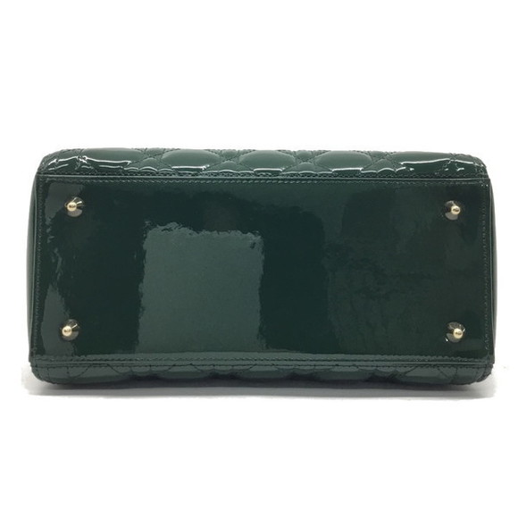 DIOR Lady Dior Medium Patent Leather Shoulder Bag Green - Picture 14 of 16